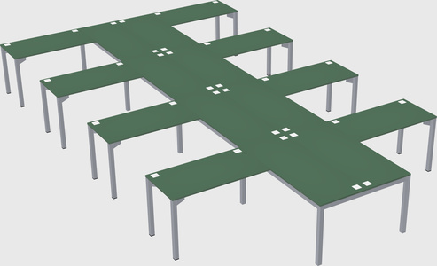 Shared l-shaped desk