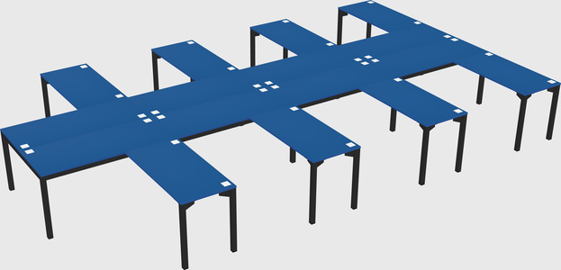 Shared l-shaped desk