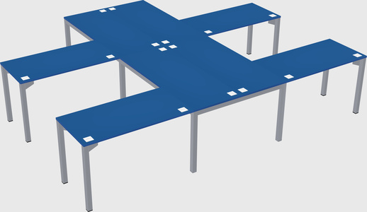 Shared l-shaped desk