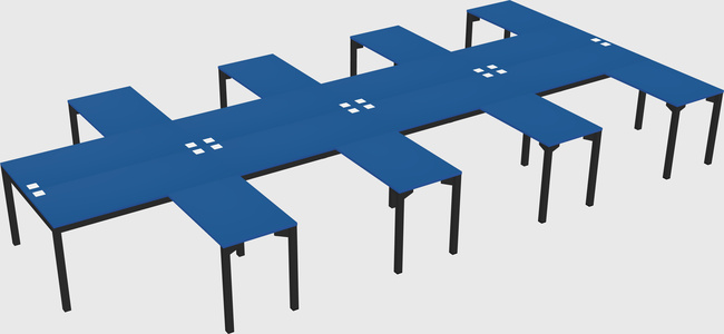 Shared l-shaped desk