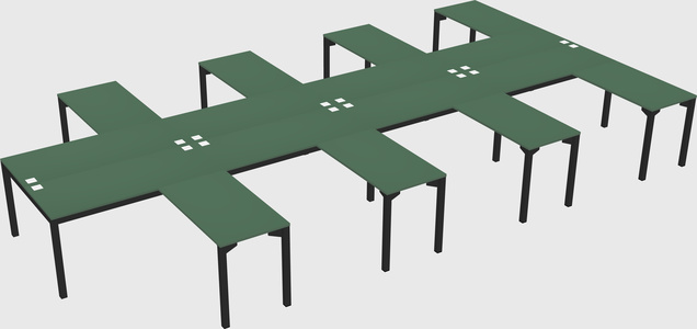 Shared l-shaped desk