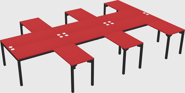 Shared l-shaped desk