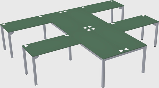 Shared l-shaped desk