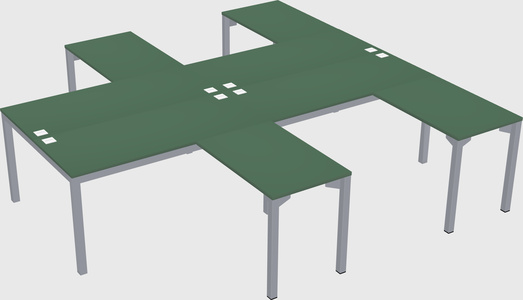 Shared l-shaped desk