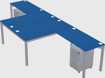 Shared l-shaped desk
