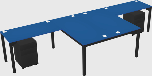 Shared l-shaped desk