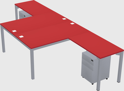 Shared l-shaped desk