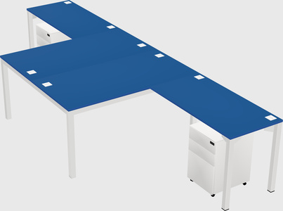 Shared l-shaped desk