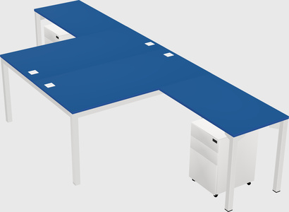 Shared l-shaped desk