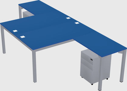 Shared l-shaped desk