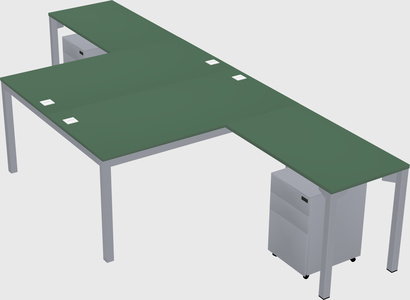 Shared l-shaped desk