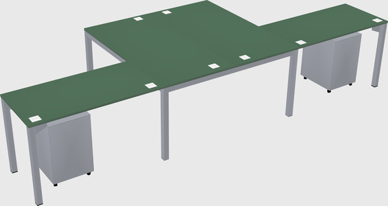 Shared l-shaped desk