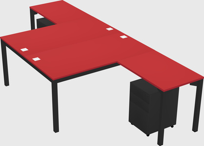 Shared l-shaped desk