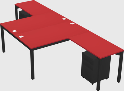 Shared l-shaped desk