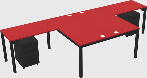 Shared l-shaped desk