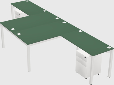 Shared l-shaped desk