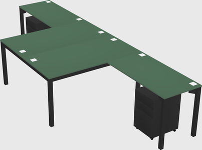 Shared l-shaped desk
