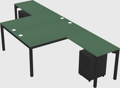 Shared l-shaped desk