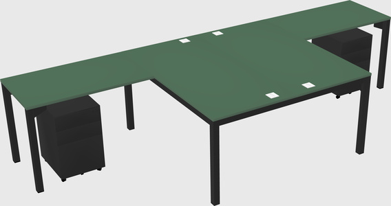 Shared l-shaped desk