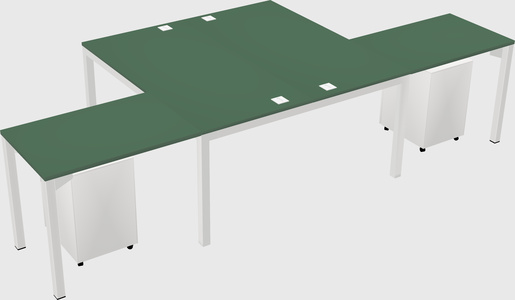 Shared l-shaped desk