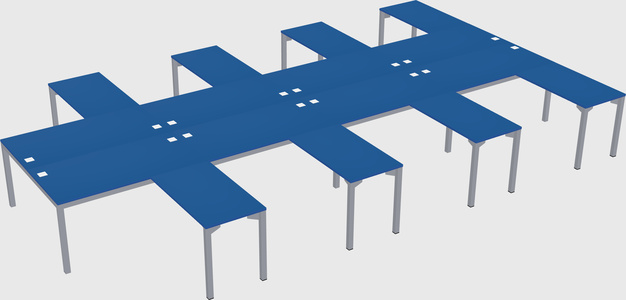 Shared l-shaped desk