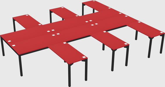 Shared l-shaped desk