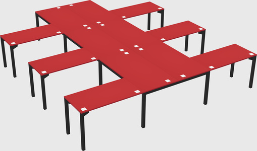 Shared l-shaped desk