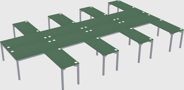Shared l-shaped desk