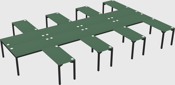Shared l-shaped desk