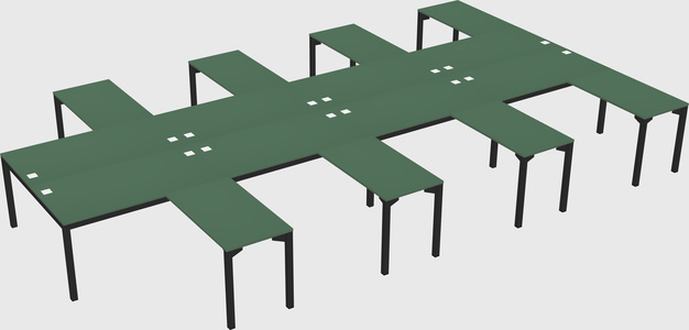 Shared l-shaped desk