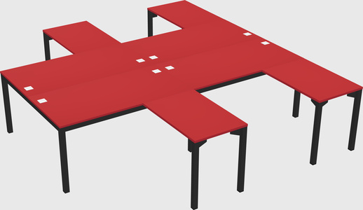 Shared l-shaped desk