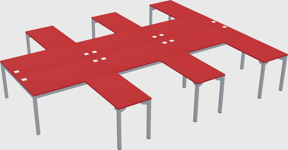 Shared l-shaped desk