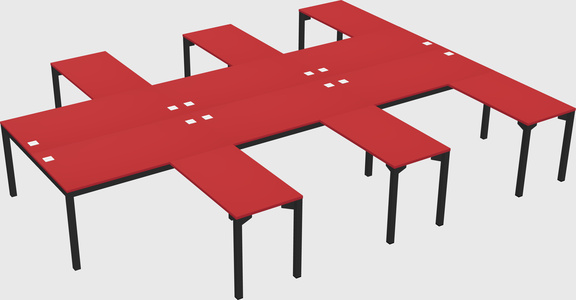 Shared l-shaped desk