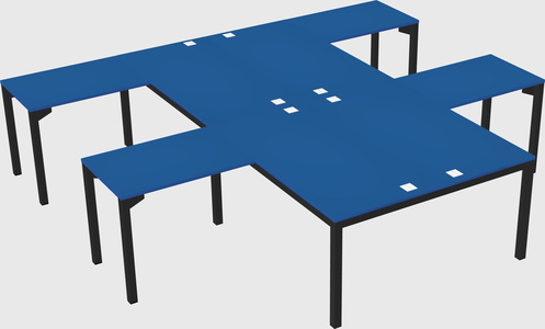 Shared l-shaped desk