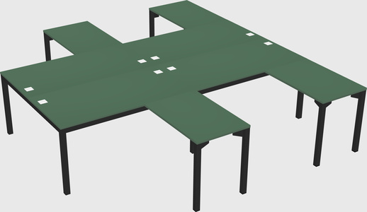 Shared l-shaped desk