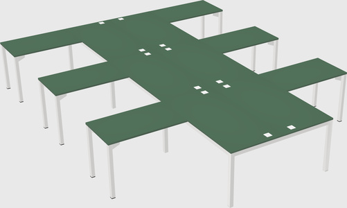 Shared l-shaped desk