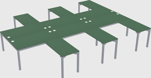 Shared l-shaped desk