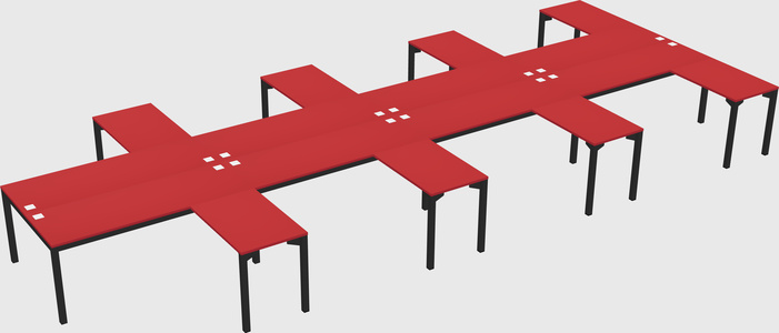 Shared l-shaped desk