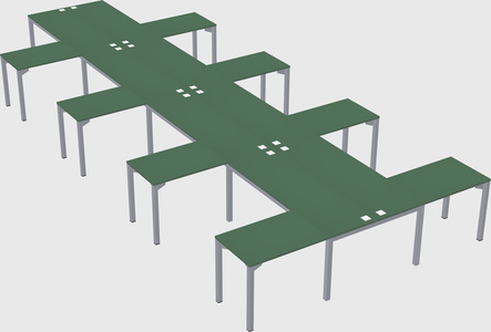 Shared l-shaped desk