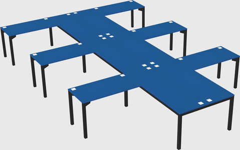 Shared l-shaped desk