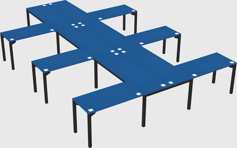 Shared l-shaped desk