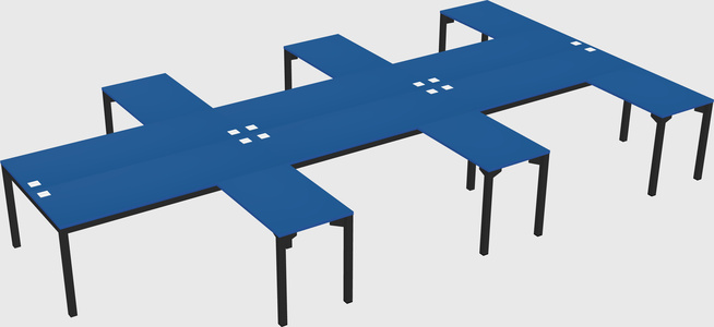 Shared l-shaped desk