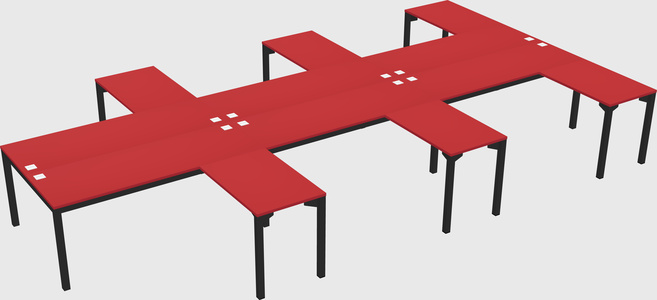 Shared l-shaped desk
