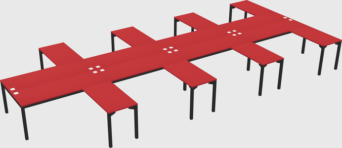 Shared l-shaped desk