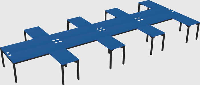 Shared l-shaped desk