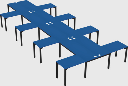 Shared l-shaped desk