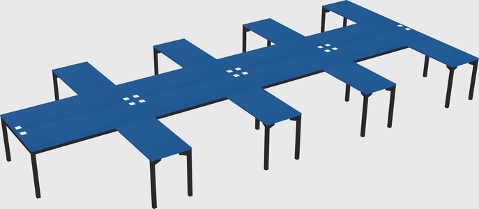 Shared l-shaped desk