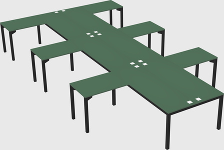 Shared l-shaped desk