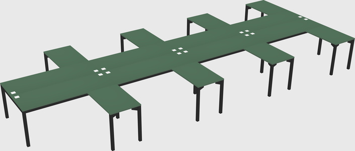 Shared l-shaped desk