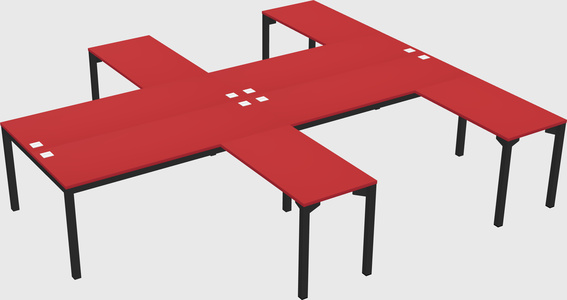Shared l-shaped desk